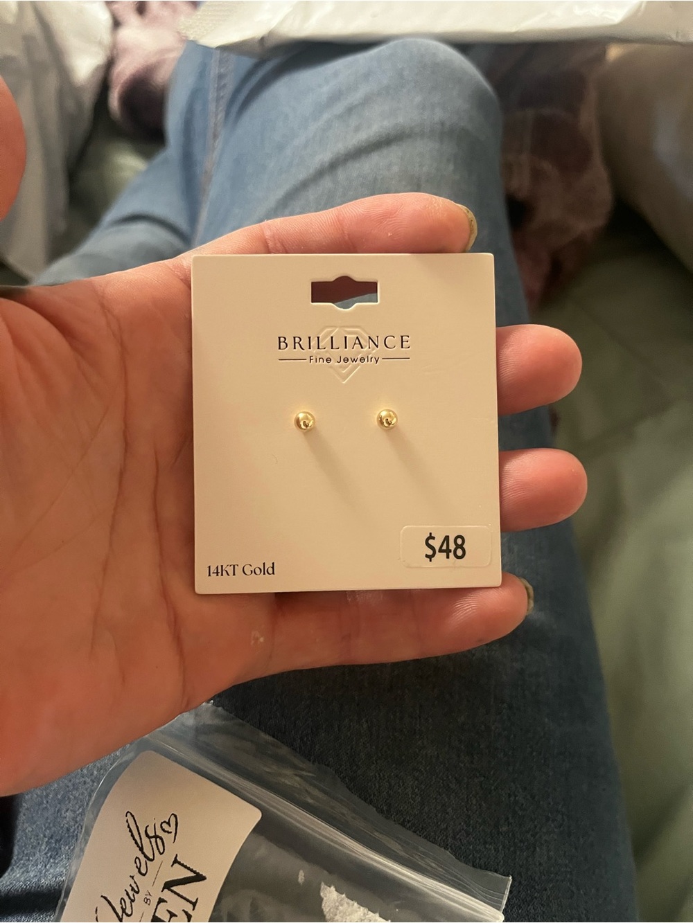 Brilliance 14KT Gold Small Ball Stud Earrings - Gold